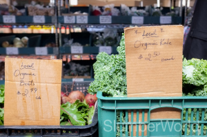 Walking around the Farmer's Market in Manoa.