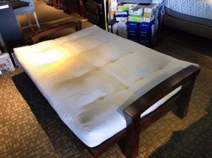 Here's the Cypress in flat position. It is shown with our cotton futon mattress!