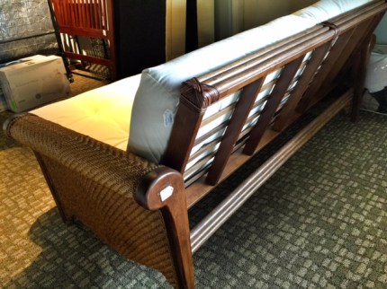 The Rosebud futon frame features thick rattan arms, giving it a warm tropical feel!